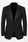 Erkek Siyah Taş Detaylı Saten Yaka Blazer Ceket – Özel Tasarım Şık Damatlık & Gece Kombini thumbnail 9