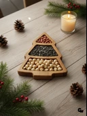 Yılbaşı Sunum Tabağı Noel Çam Ağacı Doğal Ahşap Çerez Tabağı(KAYIN / GÜRGEN) Ahşap Rengi AHŞAP - 2 ADET thumbnail 1