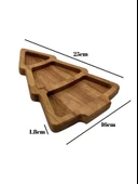 Yılbaşı Sunum Tabağı Noel Çam Ağacı Doğal Ahşap Çerez Tabağı(KAYIN / GÜRGEN) Ahşap Rengi AHŞAP - 2 ADET thumbnail 5