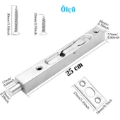 Paslanmaz Çelik 25 cm Gömme Kapı Sürgüsü Gizli Sessiz Çalışan Dayanıklı Profesyonel Kilit Mekanizma thumbnail 3