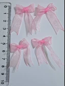 Pratikbox Mini Fiyonk / Tül 1cm'lik / Hediyelik / Süsleme / PEMBE Renk / 50 Adet / thumbnail 2