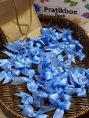 Pratikbox Fiyonk / Saten 2cm'lik / Hediyelik / Süsleme / Mavi Renk / 35Adet /Silikonlu thumbnail 1