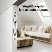 Paslanmaz Çelik 20 cm Gömme Kapı Sürgüsü Gizli Sessiz Çalışan Dayanıklı Kapı Kilitleme Mekanizması thumbnail 2
