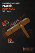 PVC Pimapen Plastik Banyo, Tuvalet, WC Kapı Kolu – Altınmeşe/Kahverengi –  (3 Takım) thumbnail 2