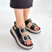 Stan Siyah Cilt Sandalet thumbnail 4