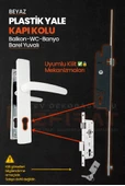 PVC Pimapen Plastik Yale Kapı Kolu – Balkon, Tuvalet (WC), Banyo İçin – Beyaz – (1 Takım) thumbnail 3