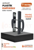PVC Pimapen Plastik Balkon Kapı Kolu – Barelsiz – Antrasit – (1 Takım) thumbnail 1
