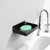 Siyah Renk Metal Katı Sabunluk Kalıp Sabun Koyma Aparatı Vidalı El Sabunluğu Duvara Monteli thumbnail 3