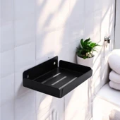 Siyah Renk Metal Katı Sabunluk Kalıp Sabun Koyma Aparatı Vidalı El Sabunluğu Duvara Monteli thumbnail 4