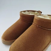 HAKİKİ SÜET DERİ KÜRKLÜ İNCE TABAN KADIN BOT TABA thumbnail 8