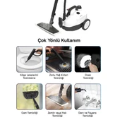 Sinbo 2000W 5 Bar Yüksek Basınçlı 2 Litre 15 Başlıklı 110 Derece Profesyonel Buharlı Temizleyici SSC-6428 thumbnail 2