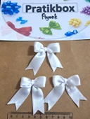 Pratikbox Pratikbox Fiyonk / Saten 2cm'lik / Hediyelik / Süsleme / Nişan/ Beyaz Renk / 35 Adet / Silikonlu thumbnail 4