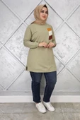 KADIN PARAŞÜT KUMAŞ KOMBİNLİ TESETTÜR TUNİK thumbnail 5