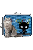 PeraMila Elekli Tuvalet Önü Desenli Kedi Kumu Paspas 45 X 60 Cm thumbnail 2