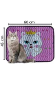 PeraMila Elekli Tuvalet Önü Desenli Kedi Kumu Paspas 45 X 60 Cm thumbnail 2