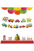 Big Party Taşıtlar Temalı Parti Banner ve Taşıtlar  Kürdan Set thumbnail 1