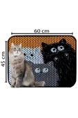 PeraMila Elekli Tuvalet Önü Desenli Kedi Kumu Paspas 45 X 60 Cm thumbnail 2