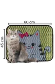 PeraMila Elekli Tuvalet Önü Desenli Kedi Kumu Paspas 45 X 60 Cm thumbnail 2