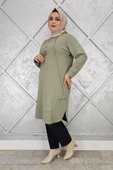 KADIN KOLYE VE DÜĞME DETAYLI TESETTÜR TUNİK thumbnail 2