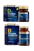 Nutraxin Vitamin Ve Mineral Takviyesi D3 Vitamini 120 Tablet + B Vitamini 60 Tablet thumbnail 1