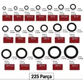 Zhltools 225 Parça Kauçuk Conta Seti Kendiliğinden Saklama Kutulu O Halkası Seti thumbnail 4