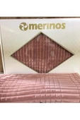 Merinos Modern Line 3 Parça Battaniye Seti - Pudra thumbnail 1