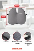 Ultralüks Kelebek Visco Ortopedik Ofis Bel Destek Yastığı - Gri - Ergo Travel thumbnail 2