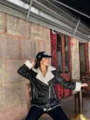 CHANEL DERİ SÜET KRAŞLI İÇİ PELUŞLU KAPLAMA KABAN thumbnail 1