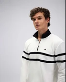Ellesse EM619 Erkek Yarım Fermuarlı Beyaz Sweat thumbnail 4