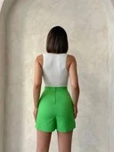 Kapaklı şort etek yeşil s24901 thumbnail 2