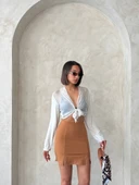 Çift yırtmaçlı etek camel s25910 thumbnail 2