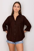 Cepli salaş gömlek koyu kahve t1010 thumbnail 2