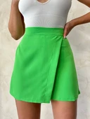 Kapaklı şort etek yeşil s24901 thumbnail 5