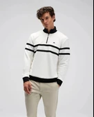 Ellesse EM619 Erkek Yarım Fermuarlı Beyaz Sweat thumbnail 6