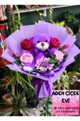 AYICIK BUKETİ 25cm SEVİMLİ PELUŞ AYI & GÜLLER & YILDIZ ÇİÇEĞİ İLE HAZIRLANMIŞ SEVDİKLERİNİZE HEDİYE thumbnail 1