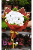 15'li KADİFE BEYAZ GÜL BUKETİ SEVDİKLERİNİZE ÖZEL SÖZ NİŞAN İSTEME ÖZEL GÜN BUKETİ HEDİYELİK thumbnail 2