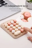 Renkli Daktilo Tarzı Vintage Kablosuz Wıreless Numeric Keypad 18 Tuşlu Sayısal Klavye Numpad thumbnail 2