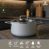 Amboss Sera Nova Seramik Yanmaz Yapışmaz Derin Tencere 24 Cm Gri thumbnail 2