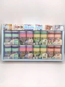 Vintage Washi Tape Bant Baskılı Yapışkanlı Maskeleme Kağıdı Desenli Bant 10'lu - Mavi Pul Mektup thumbnail 6