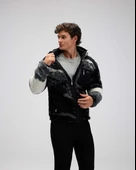 Ellesse EM516-GI Erkek Fermuarlı Kapüşonlu Siyah Polar Mont thumbnail 5