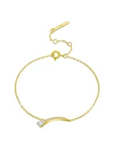 925 Ayar 18K Altın Kaplama Elif Yıldız Zirkon Bileklik thumbnail 1