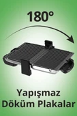 Kiwi KSM-2453 Paslanmaz Çelik Gövdeli 180 Derece Açılabilen Çıkarılabilir Plakalı Izgara ve Tost Makinesi thumbnail 3