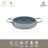 Amboss Sera Nova Yanmaz Yapışmaz Seramik Sahan 22 cm Gri thumbnail 1