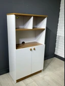 Deren Banyo Dolabı Çok Amaçlı Dolap Bölmeli Raf Beyaz - Ceviz 72 cm thumbnail 6