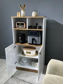 Parla Kahve Köşesi Çok Amaçlı Dolap Kiler Dolabı Mutfak Bangosu Erzak Dolabı Bölmeli Beyaz - Ceviz 72 cm thumbnail 6