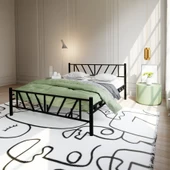 Gardenya Çift Kişilik 160x200 cm Metal Karyola A Kalite, Ses Çıkarmaz ,Ölçülü Model Karyola Siyah 1639-c thumbnail 2