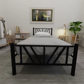 Gardenya Tek Kişilik 100x200 cm Metal Karyola A Kalite, Ses Çıkarmaz ,Ölçülü Model Karyola Siyah 1641-c thumbnail 3