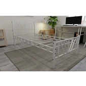 Gardenya Tek Kişilik 120x200 cm Metal Karyola A Kalite, Ses Çıkarmaz ,Ölçülü Model Karyola Beyaz 1640-d thumbnail 4