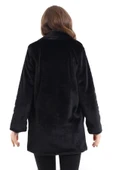 Kadın Siyah Peluş Ceket Içi Astarlı Ithal Suni Kürk thumbnail 4