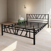 Gardenya Çift Kişilik 160x200 cm Metal Karyola A Kalite, Ses Çıkarmaz ,Ölçülü Model Karyola Siyah 1639-c thumbnail 4